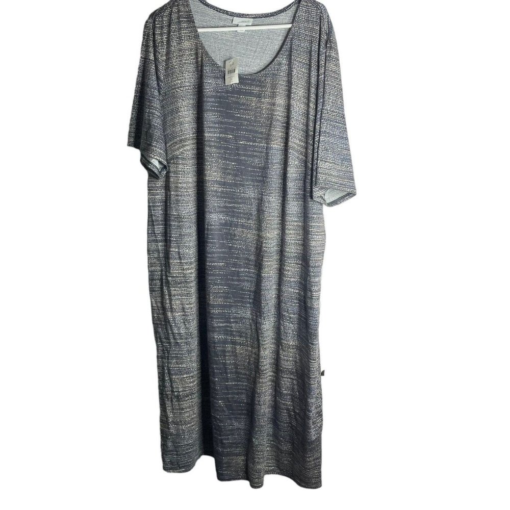 J. Jill Pure Jill Printed Shift Dress Women’s 3X Shadow Print Gray Knit New - Picture 1 of 7